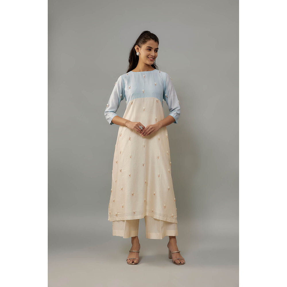 THE AARYA Maeve Beige Kurta with Pant (Set of 2)