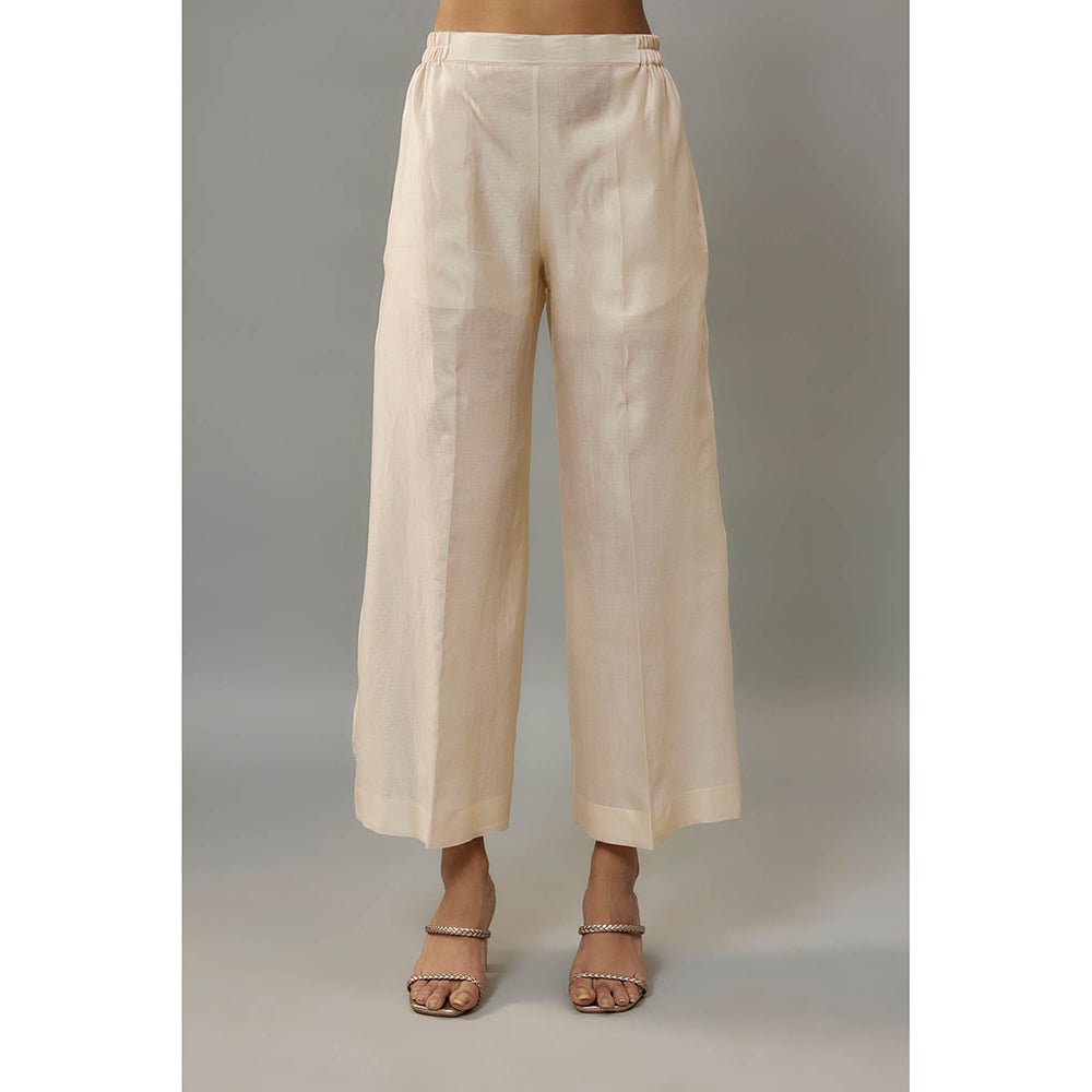 THE AARYA Maeve Beige Kurta with Pant (Set of 2)