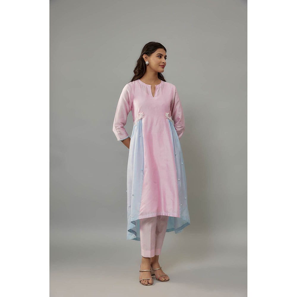 THE AARYA Ruelle Pink Kurta with Pant (Set of 2)