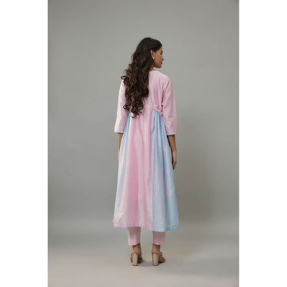 THE AARYA Ruelle Pink Kurta with Pant (Set of 2)
