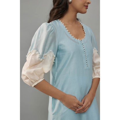 THE AARYA Nishi Blue Kurta with Palazzo (Set of 2)