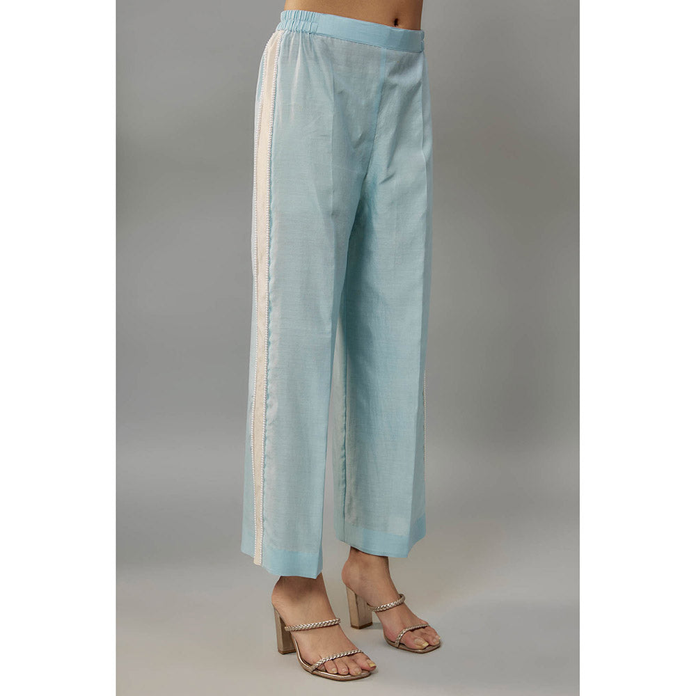 THE AARYA Nishi Blue Kurta with Palazzo (Set of 2)