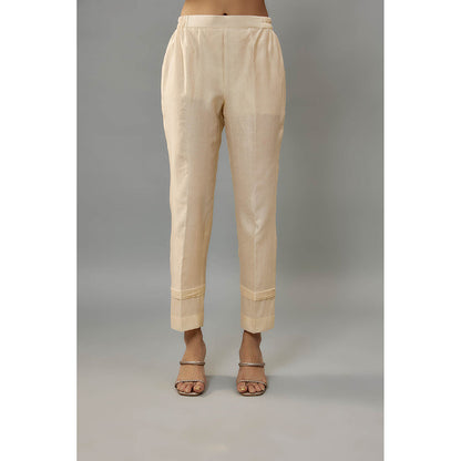 THE AARYA Eira Beige Kurta with Pant and Dupatta (Set of 3)