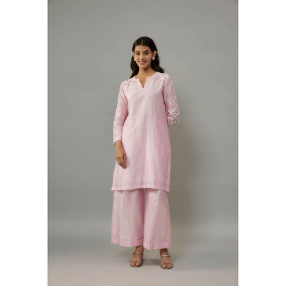 THE AARYA Kaena Pink Kurta with Palazzo (Set of 2)