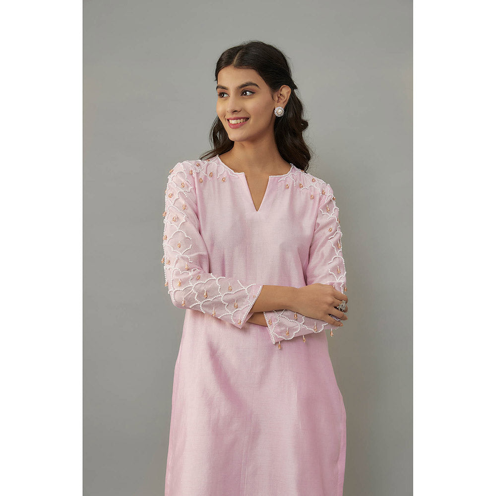 THE AARYA Kaena Pink Kurta with Palazzo (Set of 2)