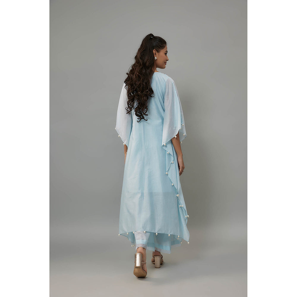 THE AARYA Yeva Blue Kaftan with Palazzo (Set of 2)