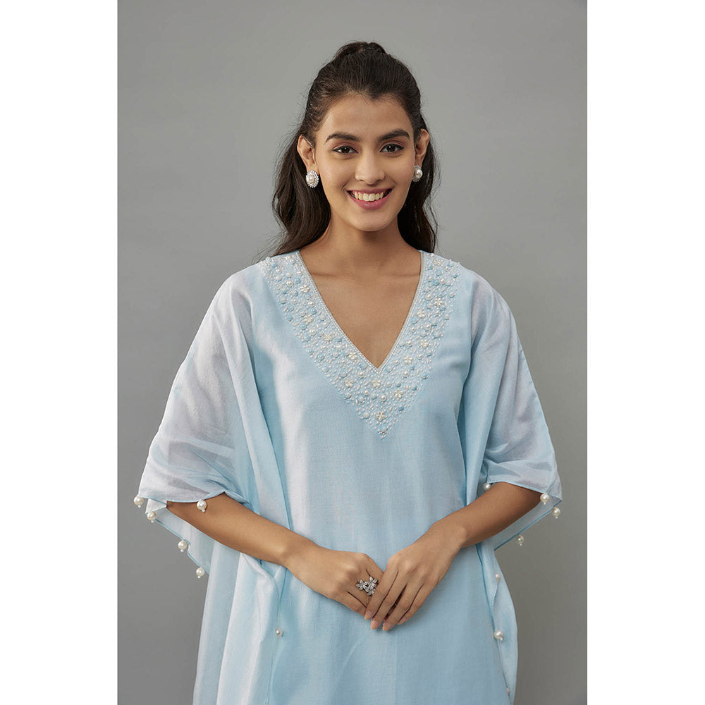 THE AARYA Yeva Blue Kaftan with Palazzo (Set of 2)