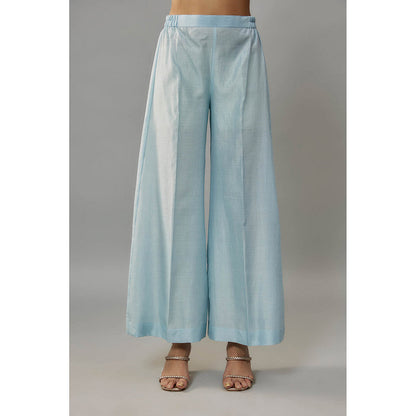 THE AARYA Alurra Blue Kaftan with Palazzo (Set of 2)