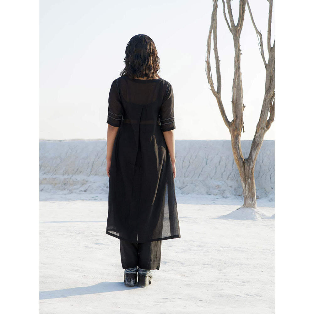 The Loom Art Poppy Night Black Kurta and Pant (Set of 2)