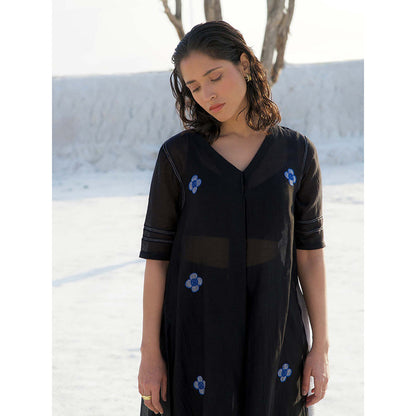 The Loom Art Poppy Night Black Kurta and Pant (Set of 2)