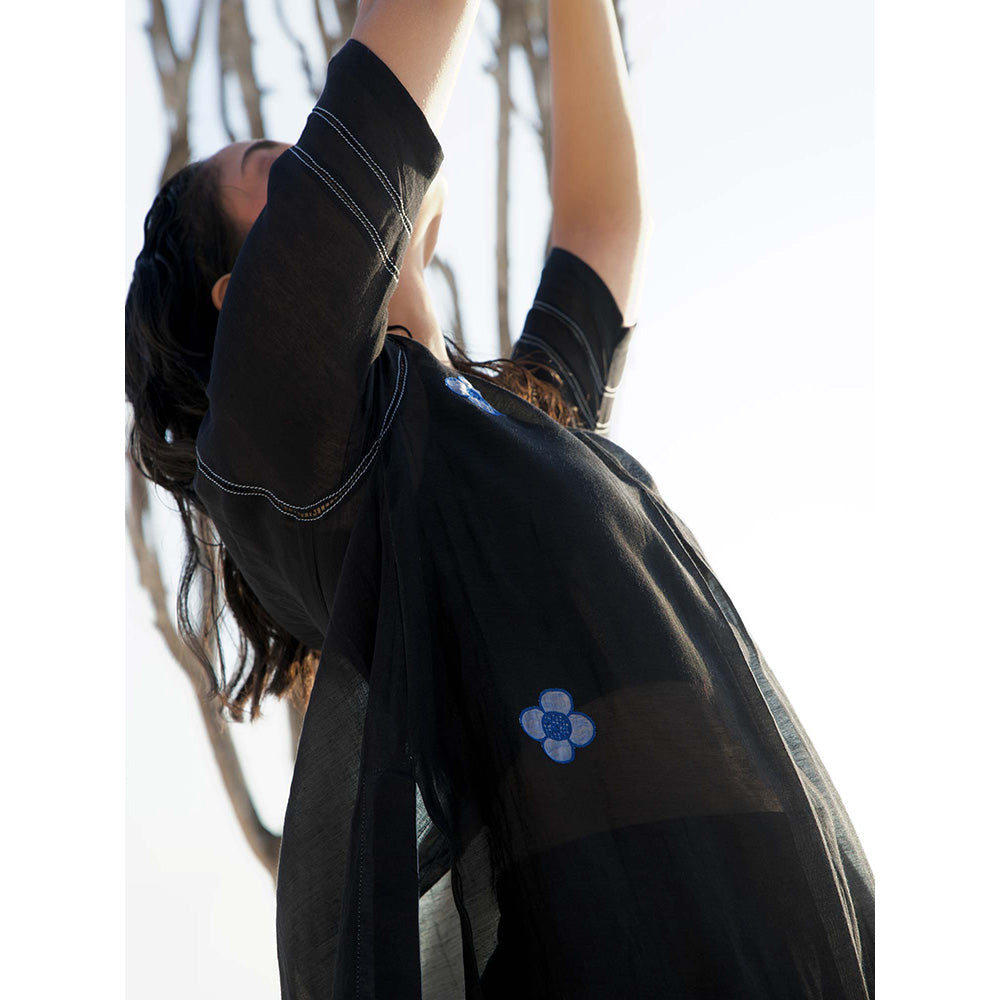 The Loom Art Poppy Night Black Kurta and Pant (Set of 2)