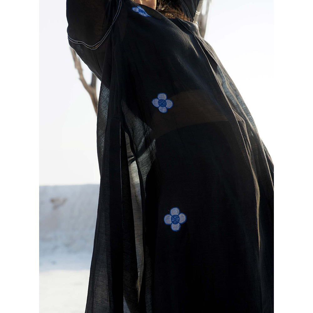 The Loom Art Poppy Night Black Kurta and Pant (Set of 2)