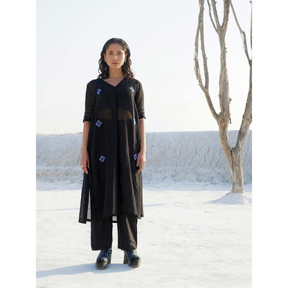 The Loom Art Poppy Night Black Kurta and Pant (Set of 2)