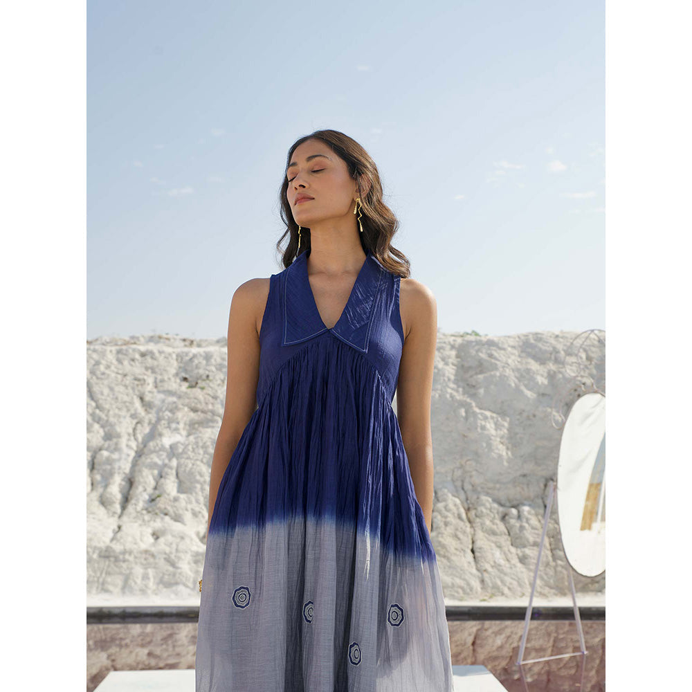 The Loom Art Space Slate Blue Dress with Slip (Set of 2)