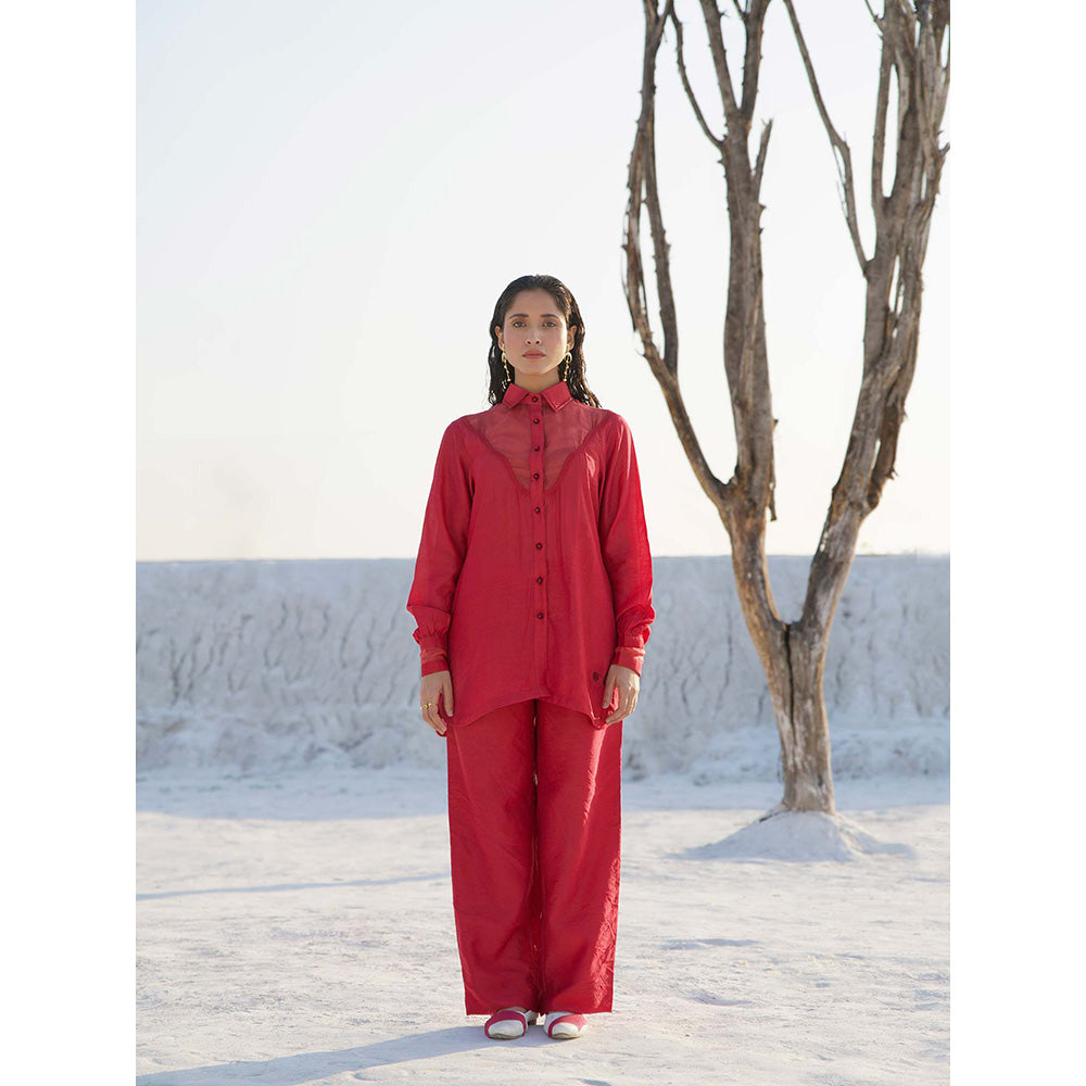 The Loom Art Rose Red Shirt and Pant (Set of 2)