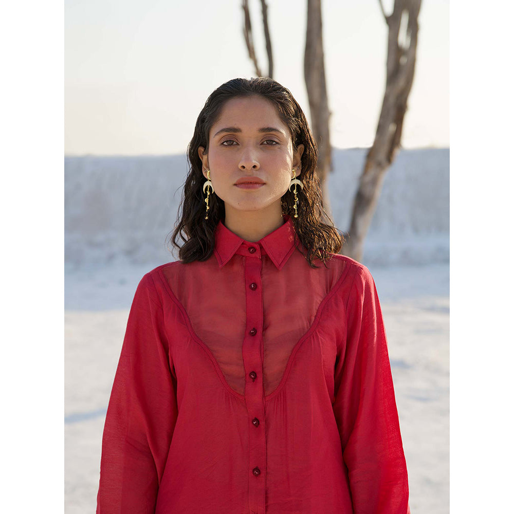 The Loom Art Rose Red Shirt and Pant (Set of 2)