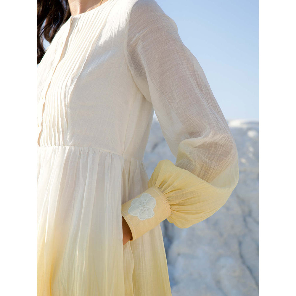 The Loom Art Corn Silk White and Vanilla Yellow Dress