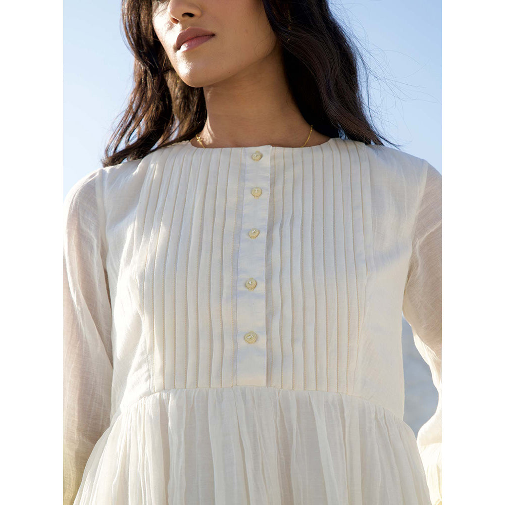 The Loom Art Corn Silk White and Vanilla Yellow Dress