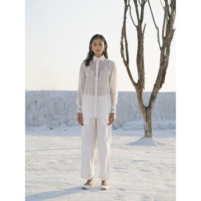 The Loom Art Lily White Shirt and Pant (Set of 2)