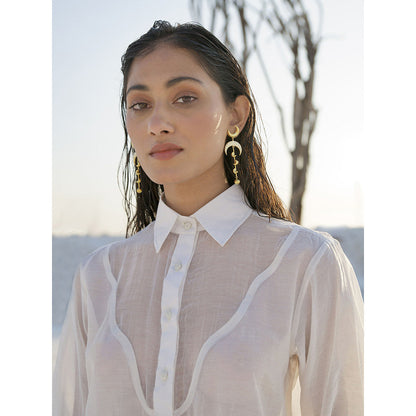 The Loom Art Lily White Shirt and Pant (Set of 2)