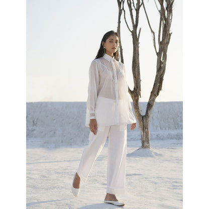 The Loom Art Lily White Shirt and Pant (Set of 2)