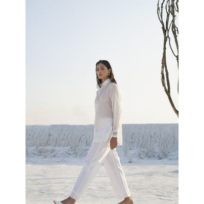 The Loom Art Lily White Shirt and Pant (Set of 2)