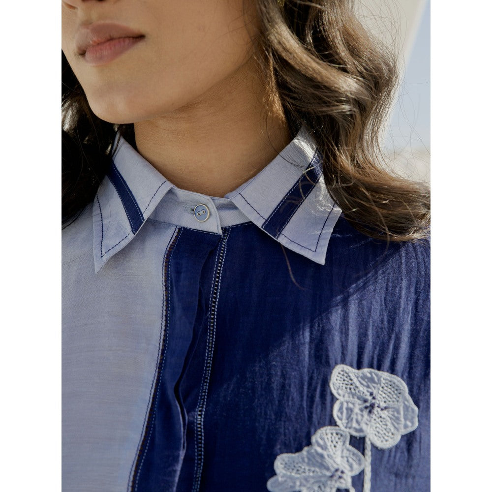 The Loom Art Steel Blue Shirt and Pant (Set of 2)