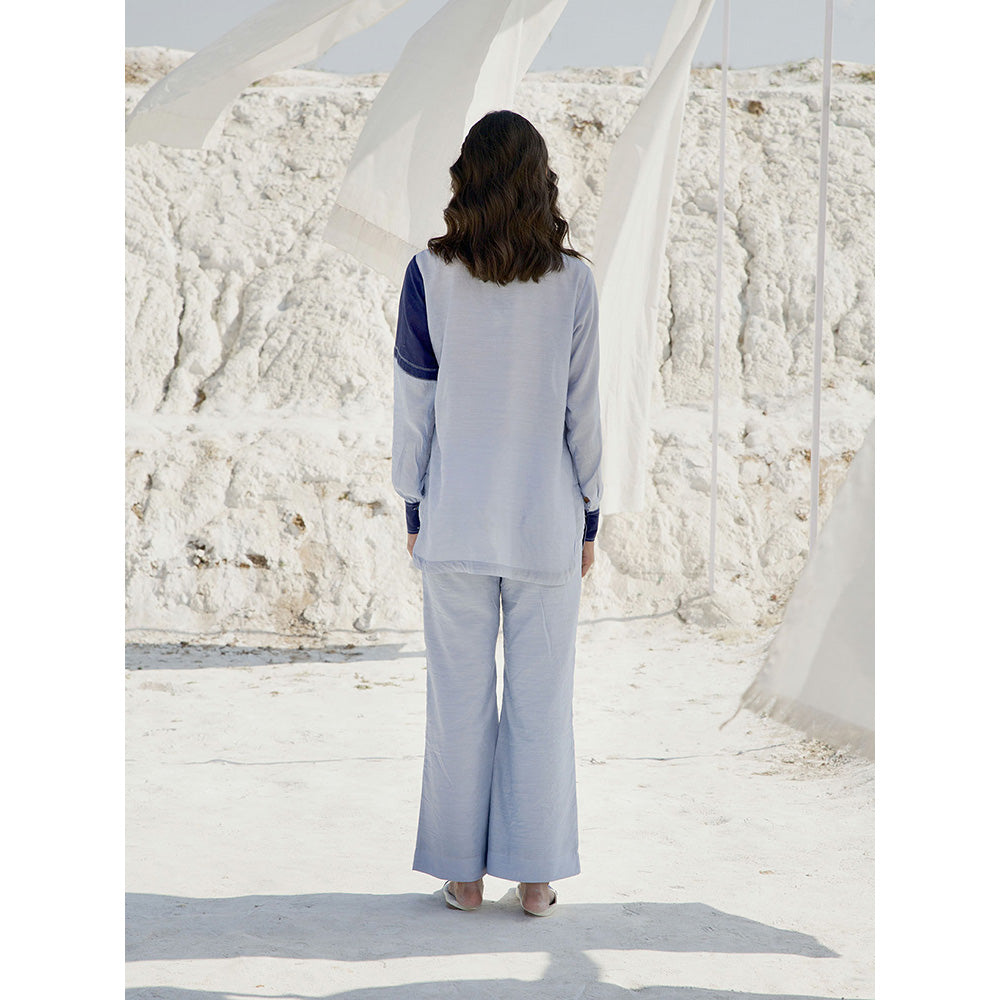 The Loom Art Steel Blue Shirt and Pant (Set of 2)