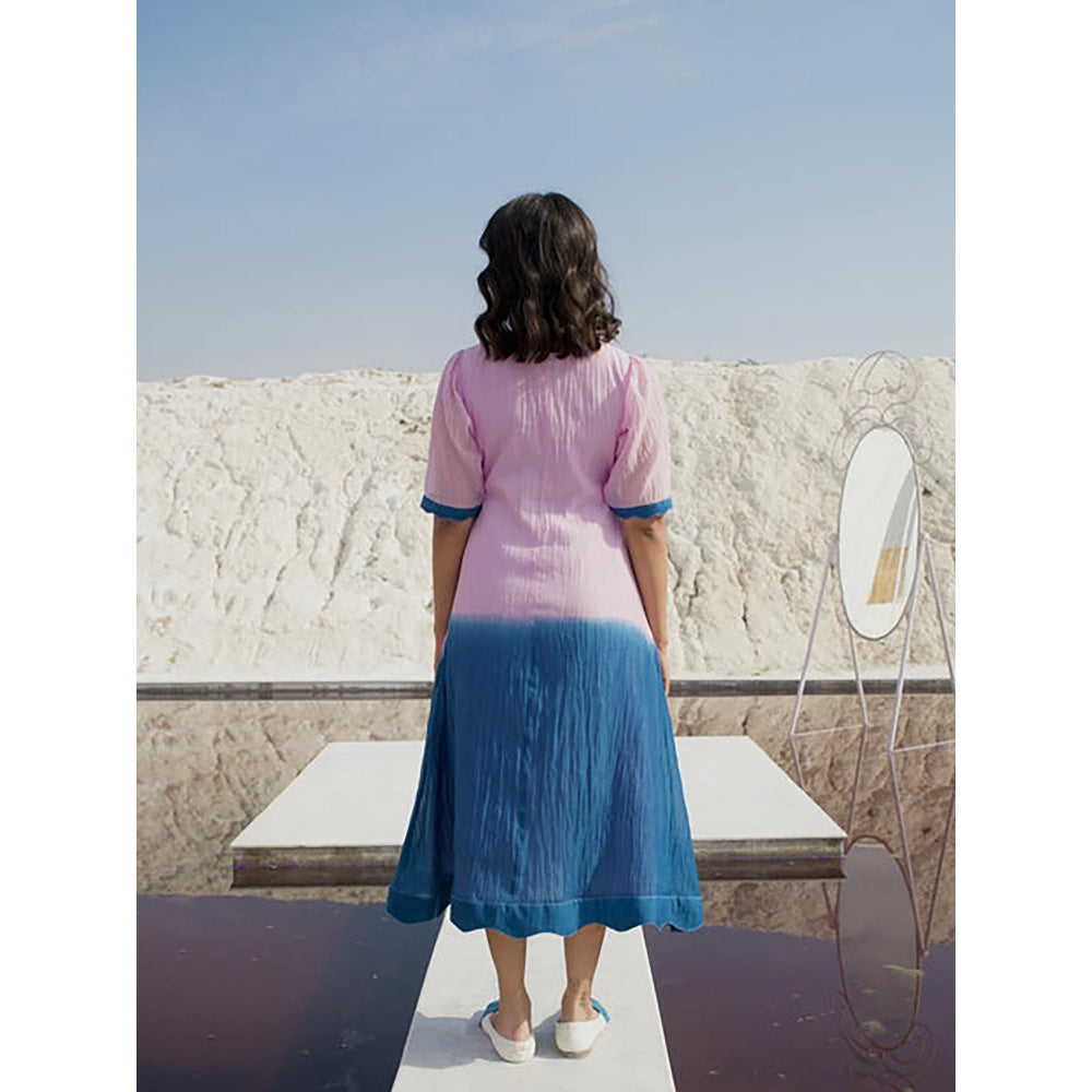 The Loom Art Cobalt Lavender Midi Dress