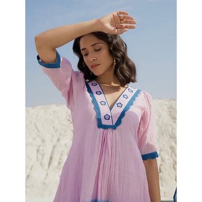 The Loom Art Cobalt Lavender Midi Dress