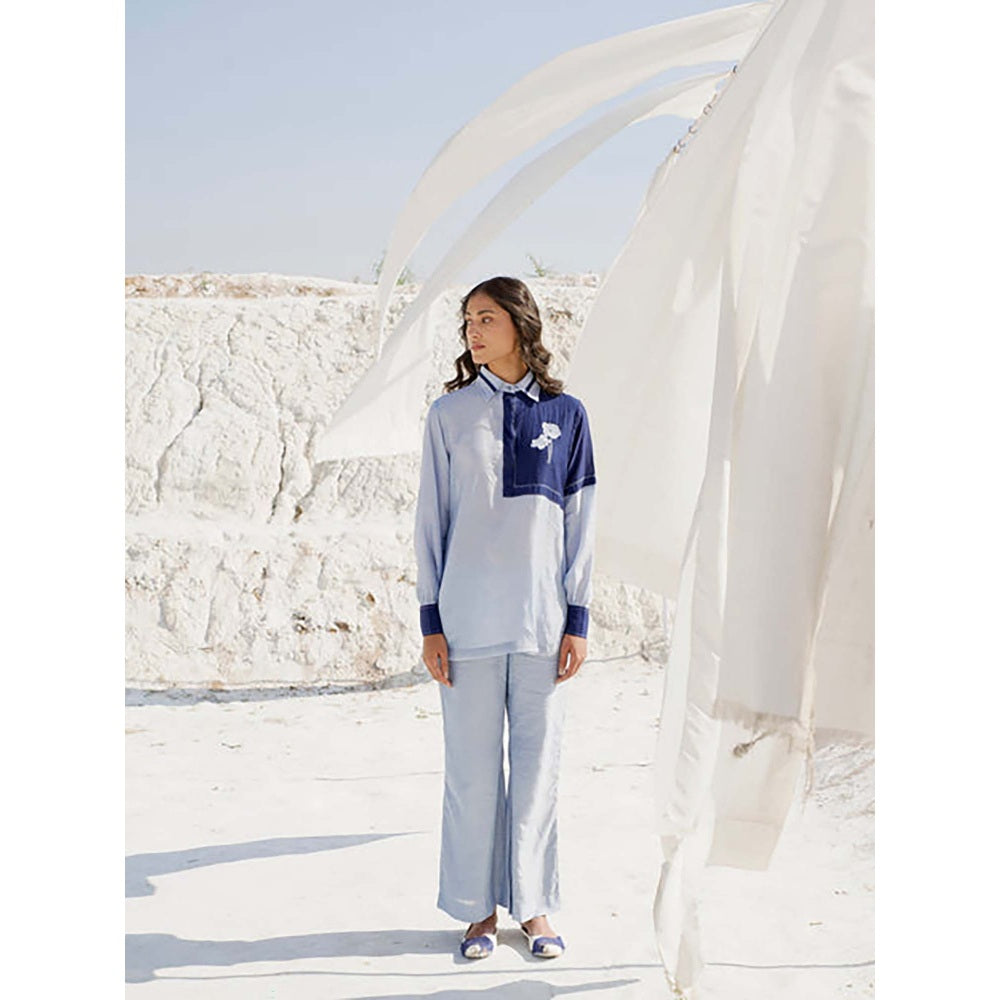 The Loom Art Steel Blue Shirt With Pant