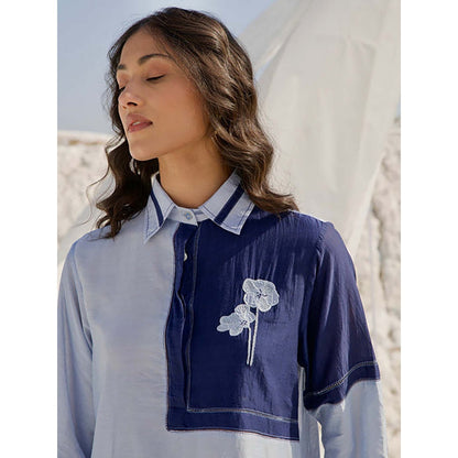 The Loom Art Steel Blue Shirt With Pant