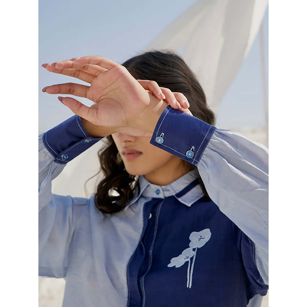 The Loom Art Steel Blue Shirt With Pant