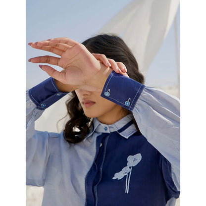 The Loom Art Steel Blue Shirt With Pant