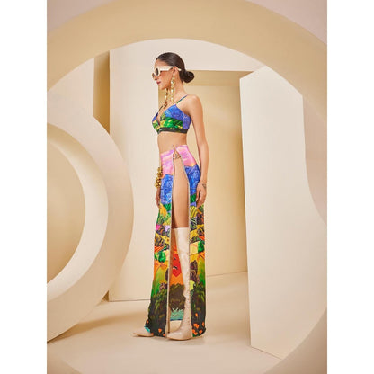 THE ROYALEUM ATELIER Multicolour Skirt with Bralette (Set of 2)