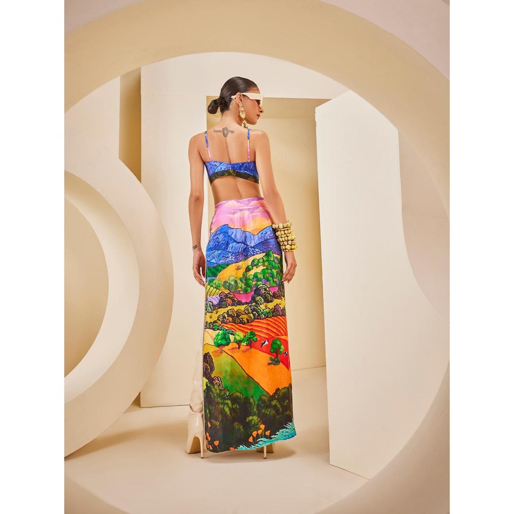 THE ROYALEUM ATELIER Multicolour Skirt with Bralette (Set of 2)