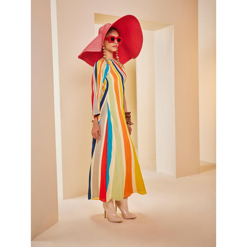 THE ROYALEUM ATELIER Multicolour Stripes Maxi Dress