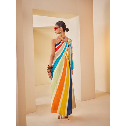THE ROYALEUM ATELIER Multicolour Stripes Maxi Dress