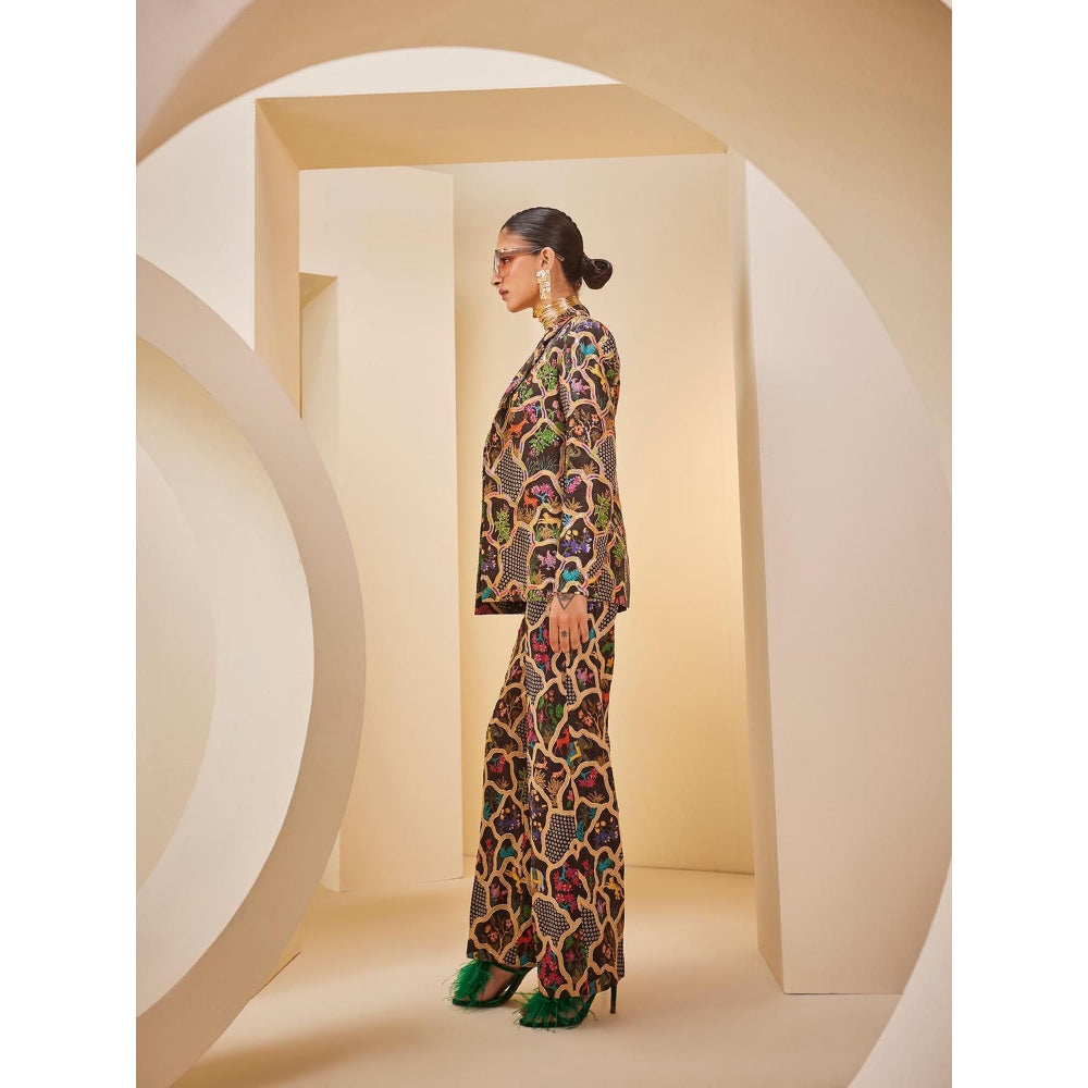 THE ROYALEUM ATELIER Multicolour Pant with Bustier and Blazer (Set of 3)