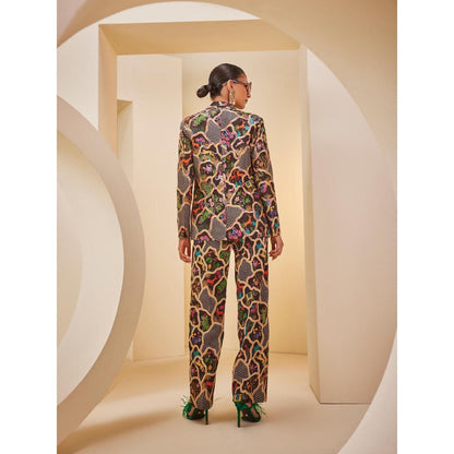 THE ROYALEUM ATELIER Multicolour Pant with Bustier and Blazer (Set of 3)