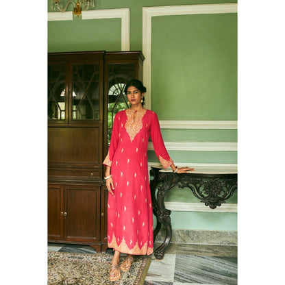 The Whole Nine Yards Naaz Crimson Red Kurta