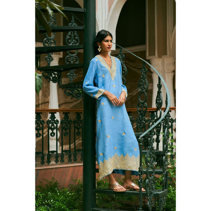 The Whole Nine Yards Firoza Azure Blue Kurta
