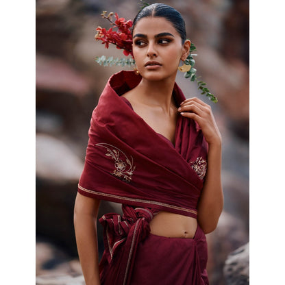 The Whole Nine Yards Joonbai Embellished Saree with Stitched Blouse