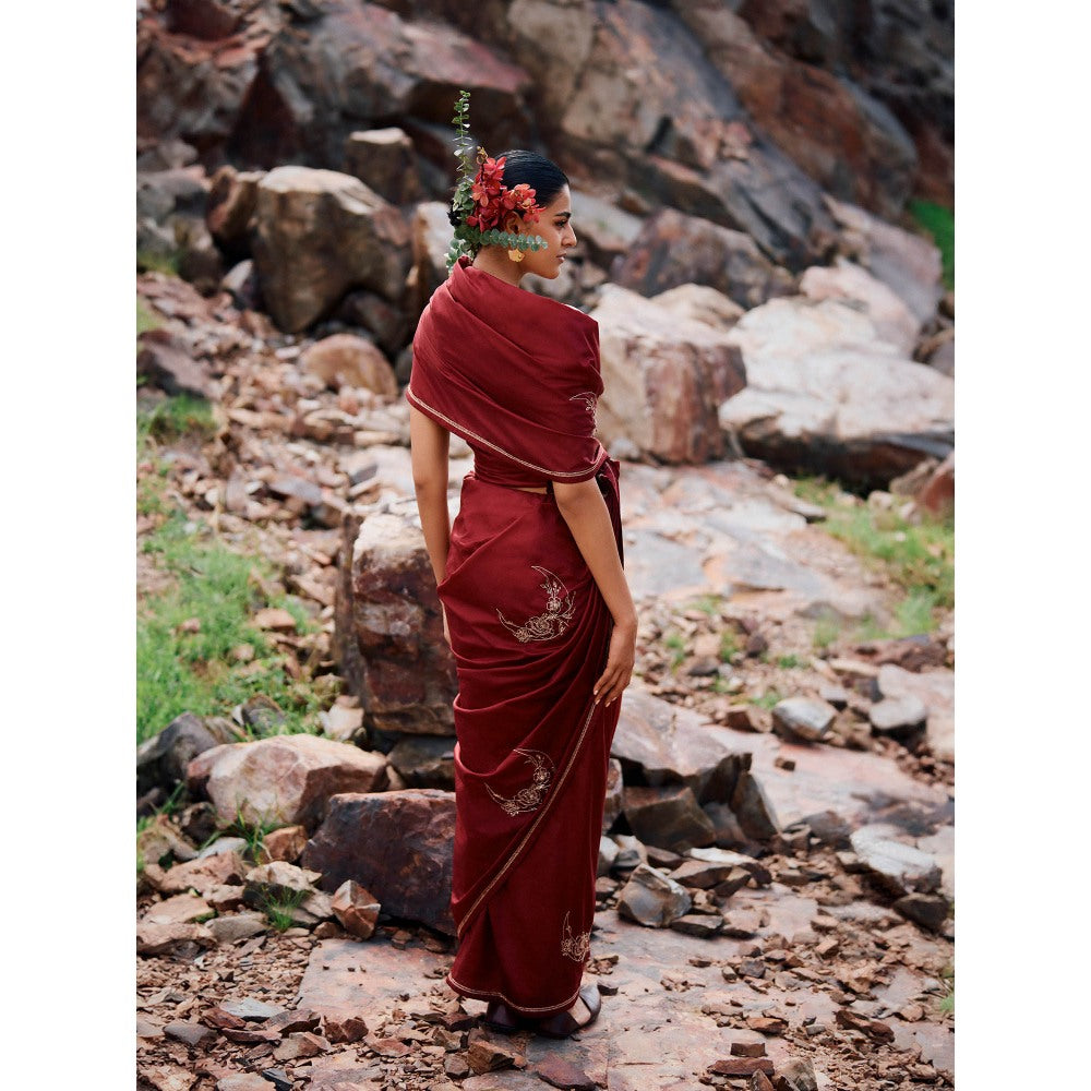 The Whole Nine Yards Joonbai Embellished Saree with Stitched Blouse