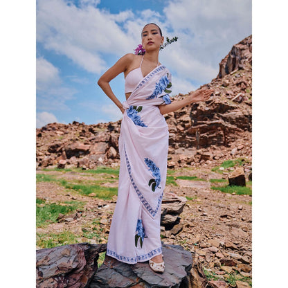 The Whole Nine Yards Kopou Embellished Saree with Stitched Blouse