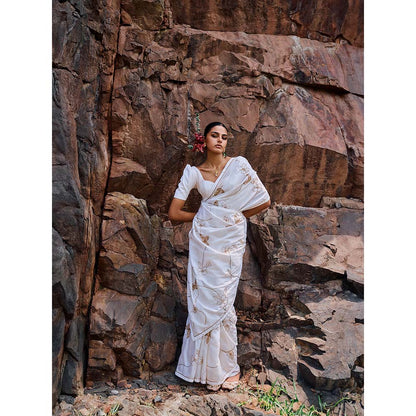 The Whole Nine Yards Sikhiri Embellished Saree with Stitched Blouse