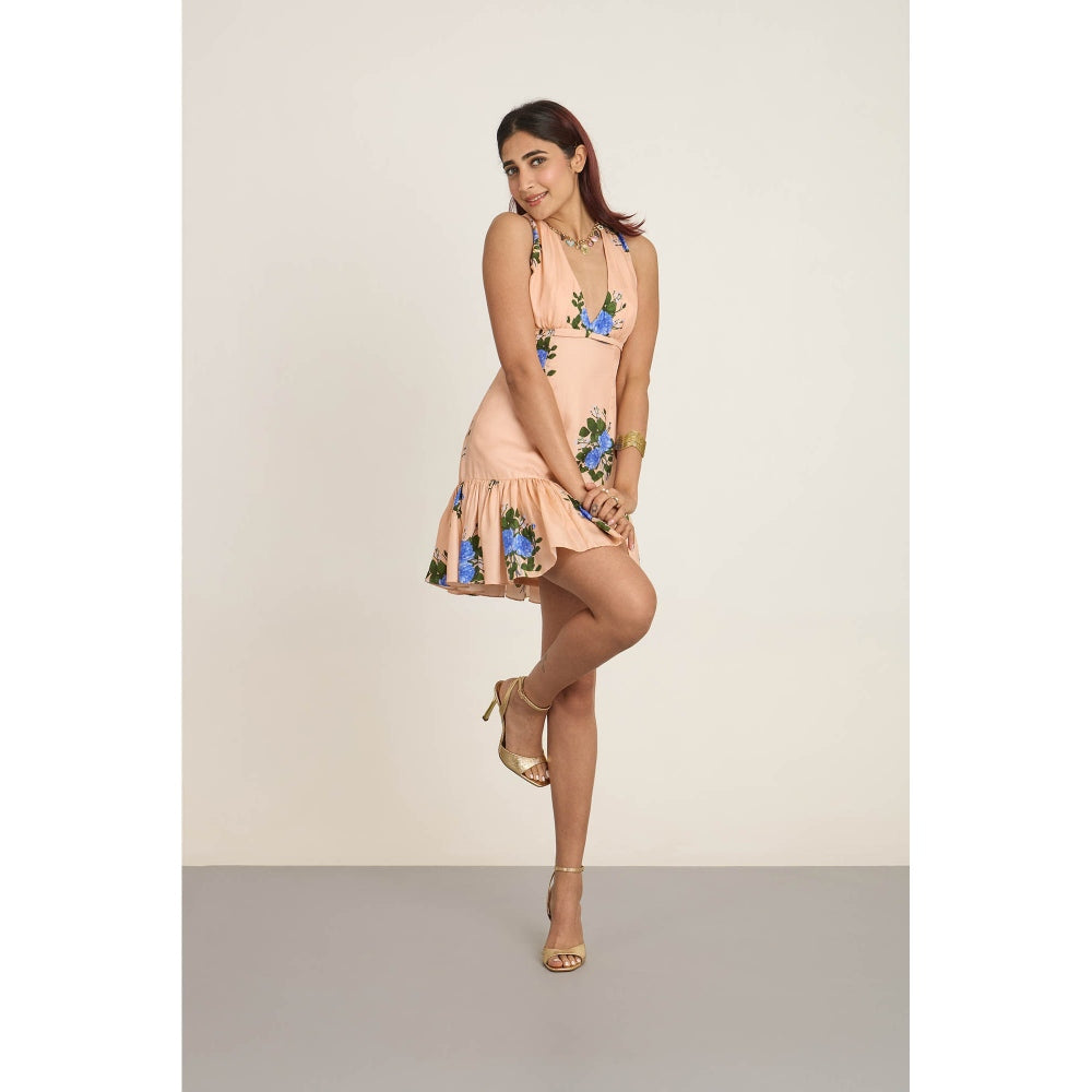 The Whole Nine Yards Peach Persika Mini Dress