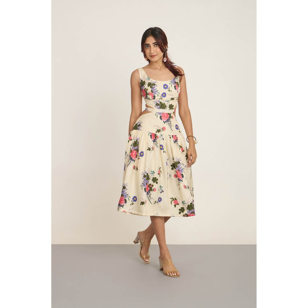 The Whole Nine Yards Cream Izel Midi Dress