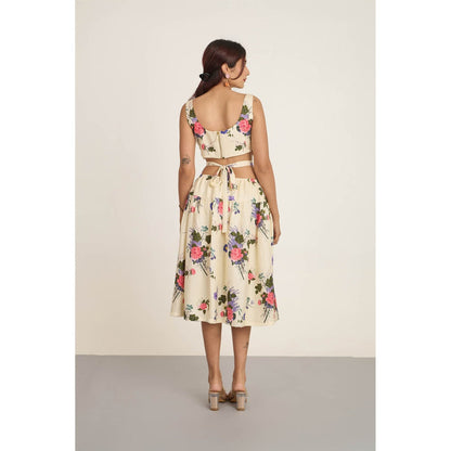 The Whole Nine Yards Cream Izel Midi Dress