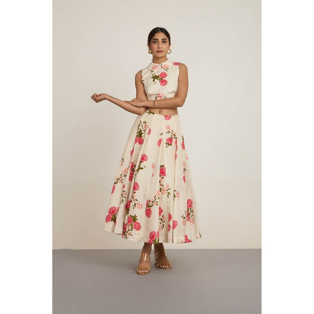 The Whole Nine Yards Ivory Calista Skirt with Crop Top (Set of 2)